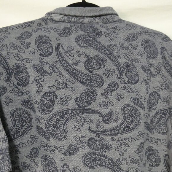 MODANGO MILANO | XXL | Blue Paisley Pattern Short Sleeve Polo Shirt - Picture 10 of 14